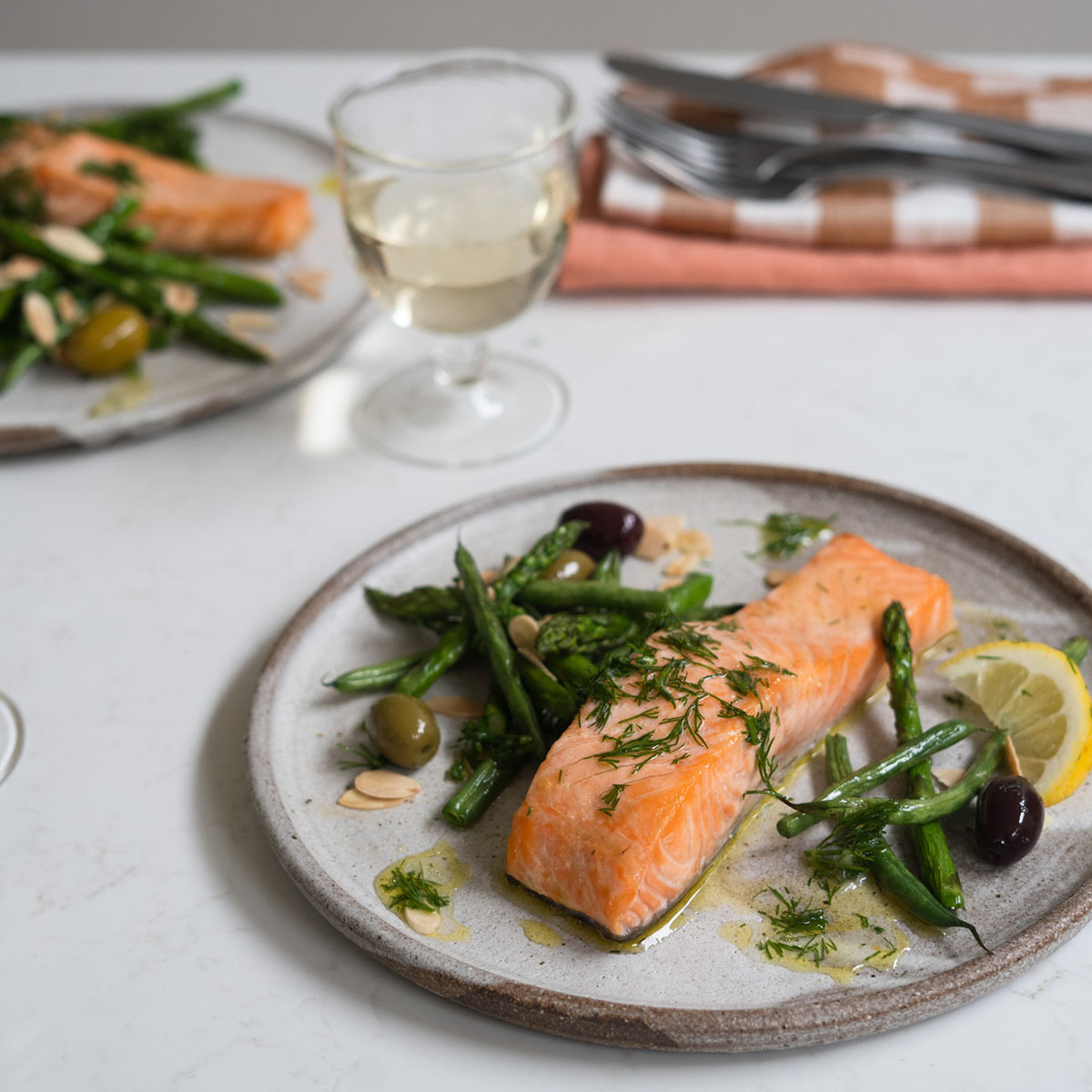 Salmone al forno con verdure