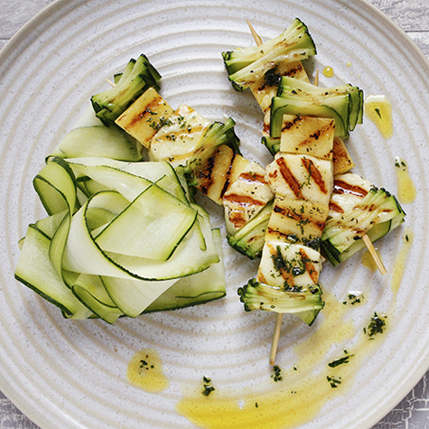 Kebab Di Halloumi E Ananas Grigliati Con Glassa Menta E Lime