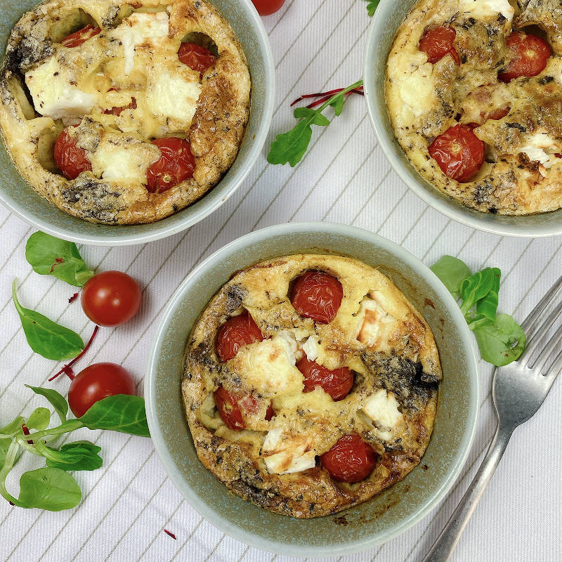 Clafoutis di pomodori e feta